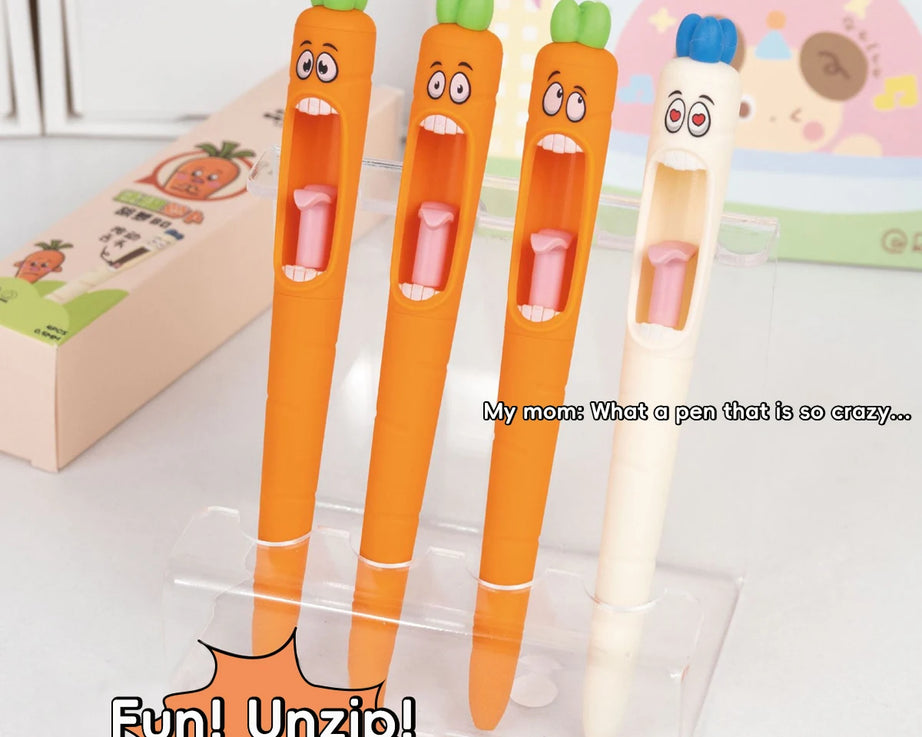 4PCS Kawaii Carrot-Shaped Neutral Pens 0.5mm