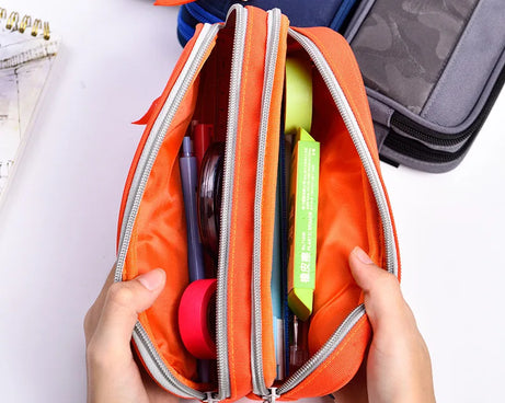 Double Zipper Camo Pencil Case – Large & Durable