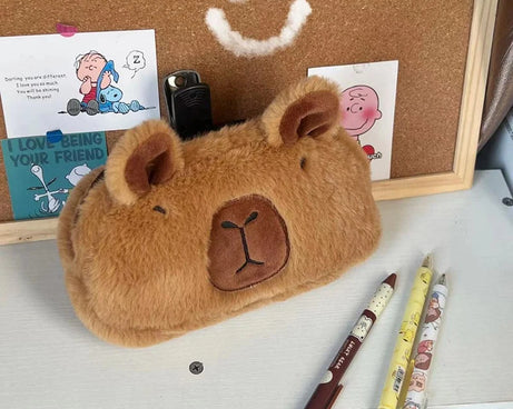 Cute Plush Capybara Pencil Storage Bag