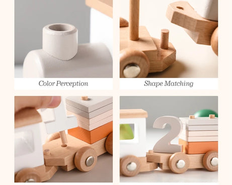 Montessori Wooden Train Set – Educational Toy