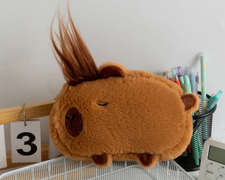 Cute Plush Capybara Pencil Storage Bag