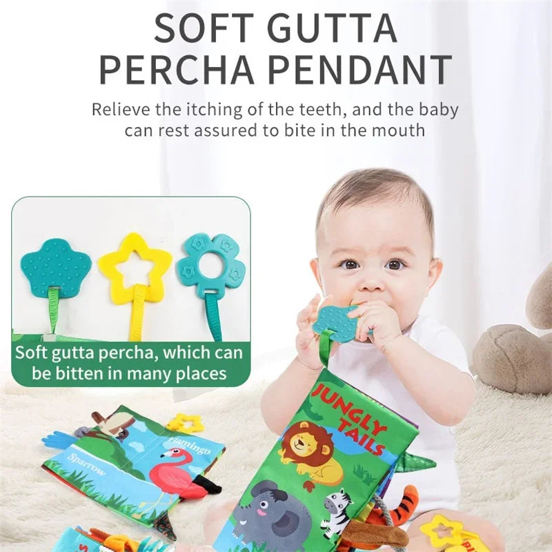 Montessori Baby Cloth Book with 3D Tails