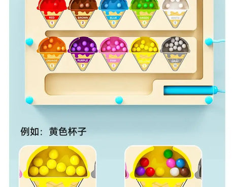 Magnetic Bead Maze – Number & Color Matching Toy