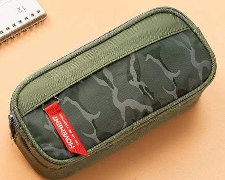 Double Zipper Camo Pencil Case – Large & Durable