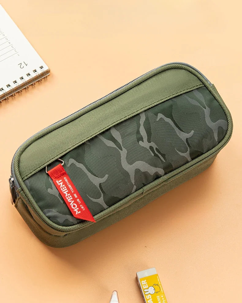 Double Zipper Camo Pencil Case – Large & Durable