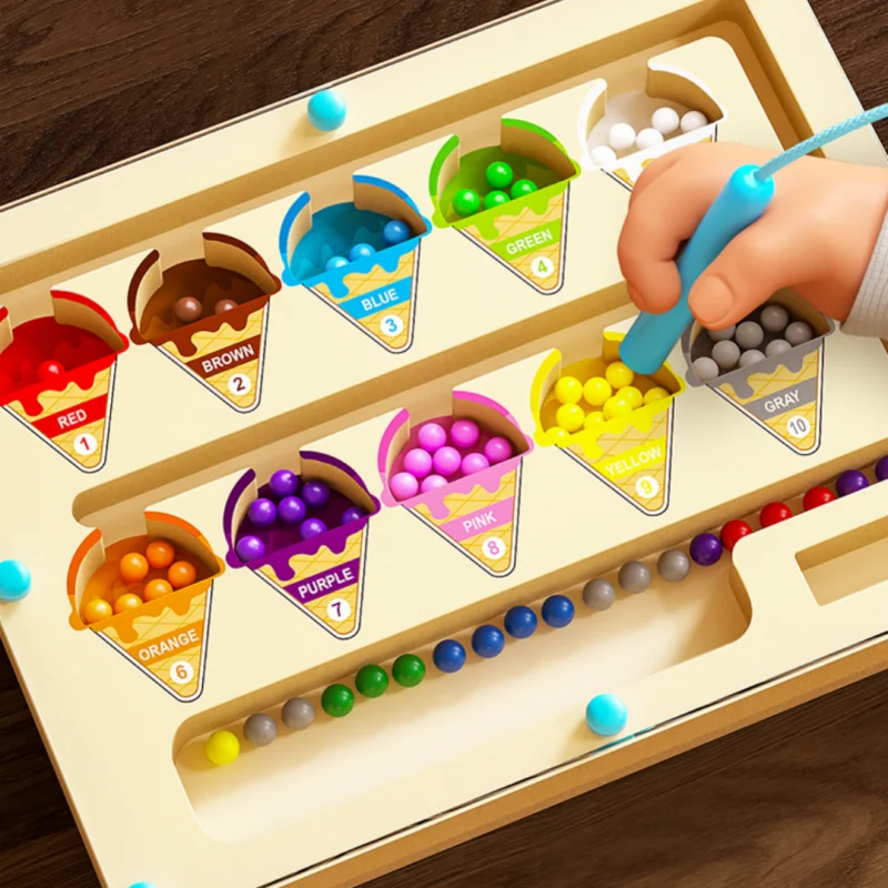 Magnetic Bead Maze – Number & Color Matching Toy