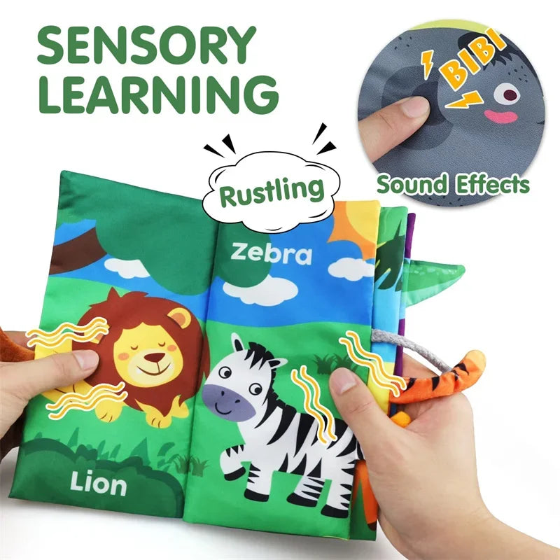 Montessori Baby Cloth Book with 3D Tails