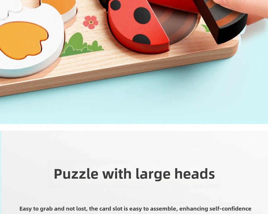 3D Wooden Animals Puzzle Toy for Kids