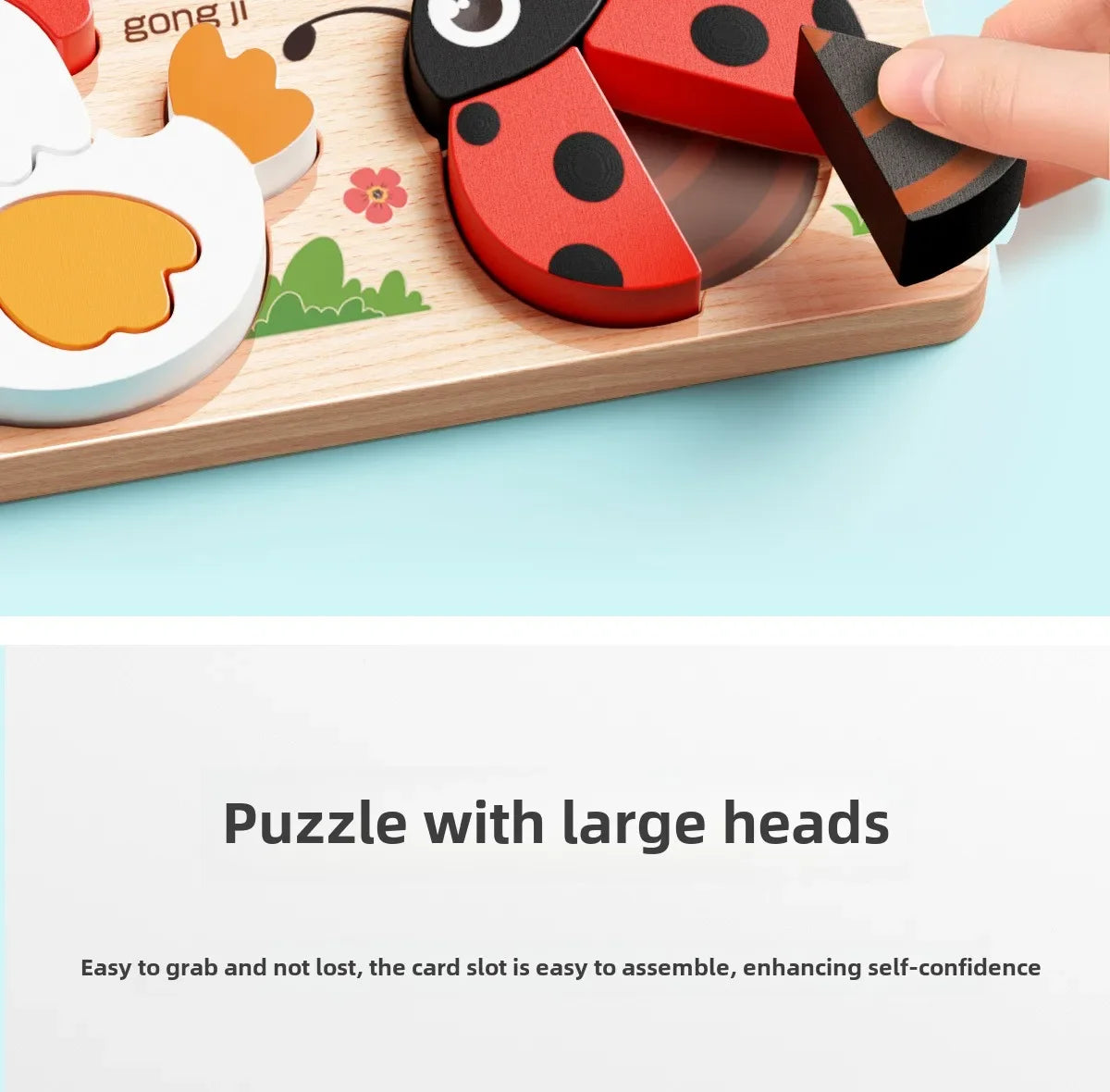 3D Wooden Animals Puzzle Toy for Kids