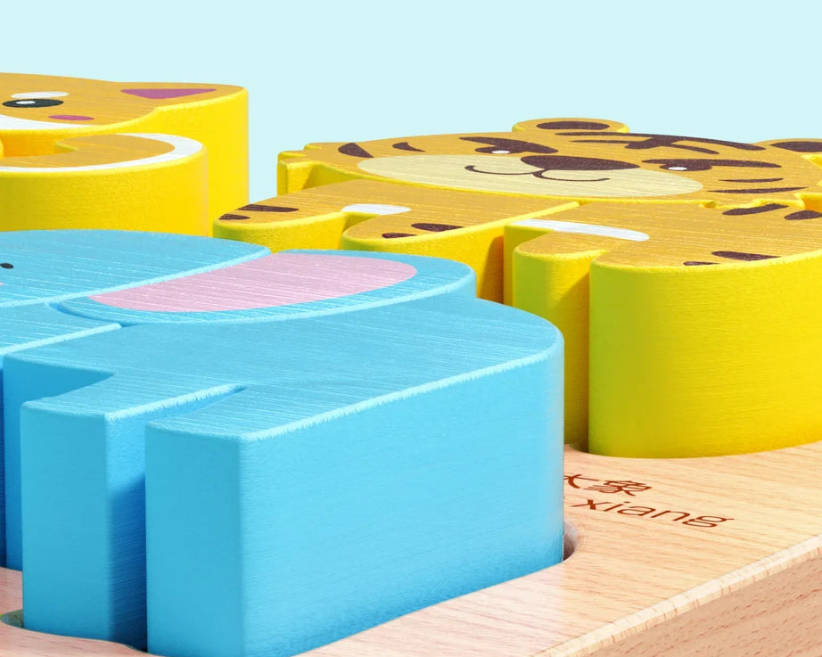 3D Wooden Animals Puzzle Toy for Kids
