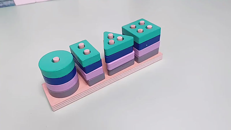 Montessori Wooden Blocks – Color & Shape Puzzle