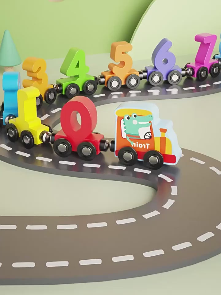Montessori Magnetic Wooden Train Toy Set